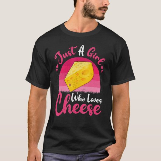 ヴィンテージが大好きな女の子だけのチーズフード Tシャツ (正面)