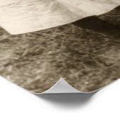 ヴィンテージが庭でキスをするの子どもたちの愛の写真 ポスター (角)