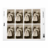 ヴィンテージが庭でキスをするの子どもたちの愛の写真 ラベル (フルシート)