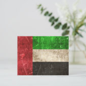 ヴィンテージが引っ掻いたアラブ統一された首長国連邦国旗 ポストカード (スタンド正面)