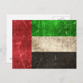 ヴィンテージが引っ掻いたアラブ統一された首長国連邦国旗 ポストカード (正面/裏面)