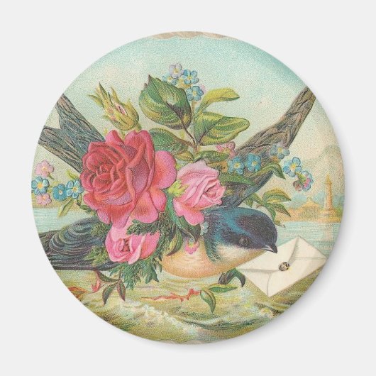 ヴィンテージが手紙を配達する マグネット (正面)