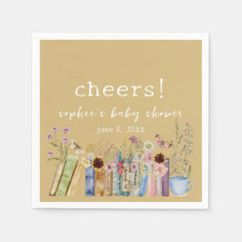 ヴィンテージが新しいチャプター赤ちゃんシャワーを予約 スタンダードカクテルナプキン