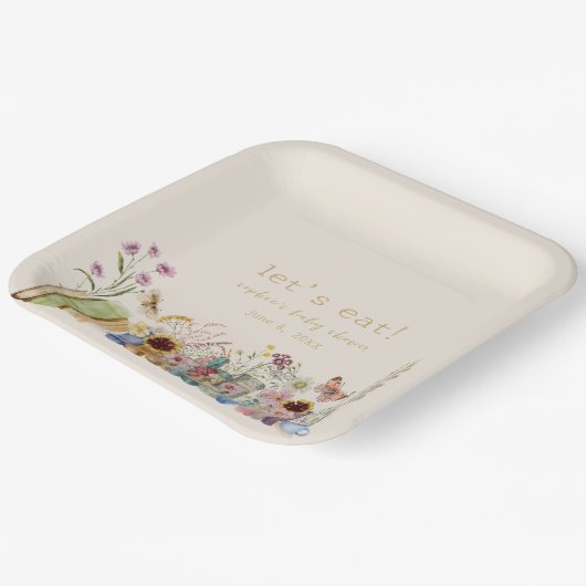 ヴィンテージが新しいチャプター赤ちゃんシャワーを予約 ペーパープレート (傾斜あり)