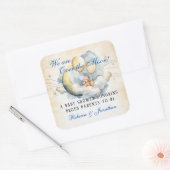 ヴィンテージが月の赤ちゃんシャワーを浴びる スクエアシール (封筒)