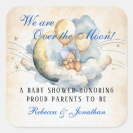 ヴィンテージが月の赤ちゃんシャワーを浴びる スクエアシール