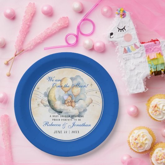ヴィンテージが月の赤ちゃんシャワーを浴びる ペーパープレート (パーティー)