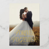 ヴィンテージが永遠に一緒結婚に発表 箔招待状 (正面)