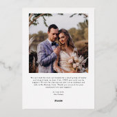 ヴィンテージが永遠に一緒結婚に発表 箔招待状 (裏面)