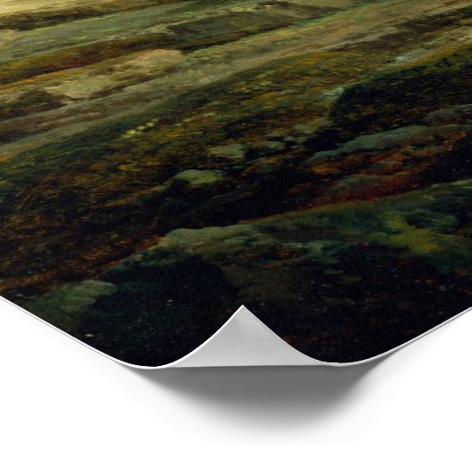 ヴィンテージが海岸で嵐に見舞わ地中海のれる ポスター (角)