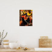 ヴィンテージが自転車に乗る秋 ポスター (キッチン)