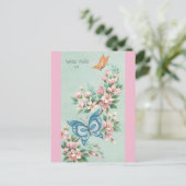 ヴィンテージが蝶に元気になる ポストカード (スタンド正面)