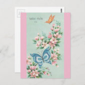 ヴィンテージが蝶に元気になる ポストカード (正面/裏面)