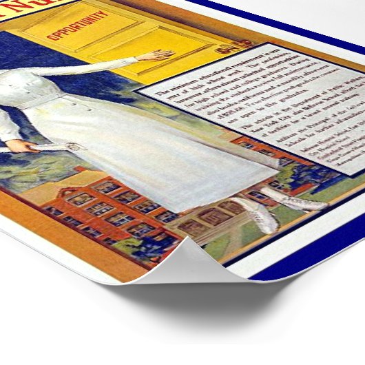 ヴィンテージが訓練を受けたナースになるための ポスター (角)