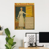 ヴィンテージが訓練を受けたナース ポスター (ホームオフィス)