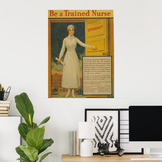 ヴィンテージが訓練を受けたナース ポスター (ホームオフィス)