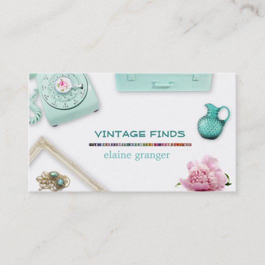 ヴィンテージが財宝を見つけるレトロ名刺 名刺 (正面)
