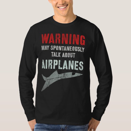 ヴィンテージが飛行機について自発的に話す Tシャツ (正面)