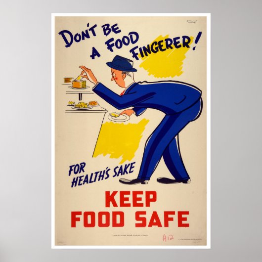 ヴィンテージが食べ物の指でない食品の安全性 ポスター (正面)