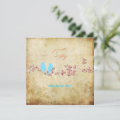 ヴィンテージが鳥やカラフルの花を愛する 招待状 (スタンド正面)