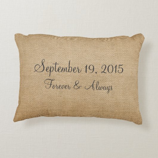 ヴィンテージがBurlapの後ずっと幸せに アクセントクッション (裏面)