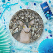 ヴィンテージきらきら光る猫によるレックス猫 ペーパープレート (パーティー)