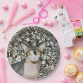 ヴィンテージきらきら光る猫によるレックス猫 ペーパープレート (パーティー)