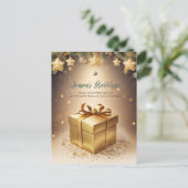 ヴィンテージきらめく金ゴールドクリスマスプレゼント事業 シーズンポストカード (スタンド正面)