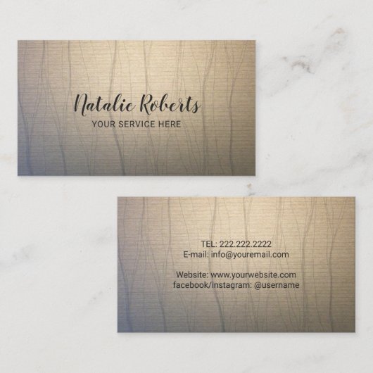 ヴィンテージきらめくZenテクスチャウェルネススパサロン 名刺 (正面/裏面)