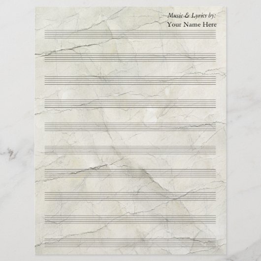 ヴィンテージくしゃくしゃになった空白の紙楽譜10曲 (正面)