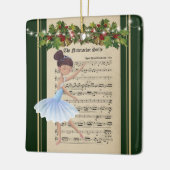 ヴィンテージくるみクラッカーシートミュージックブルネットバレリーナ セラミックオーナメント (左)