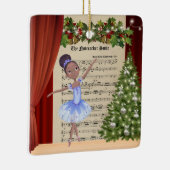 ヴィンテージくるみクラッカーシート音楽とバレリーナ セラミックオーナメント (右)