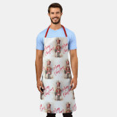 ヴィンテージくるみクラッカー&メリークリスマス エプロン (着用した状態)