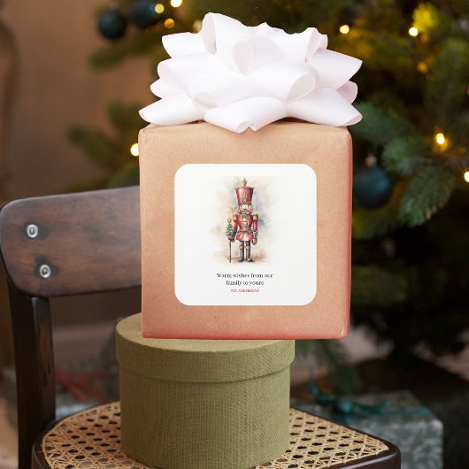 ヴィンテージくるみクラッカー&メリークリスマス スクエアシール