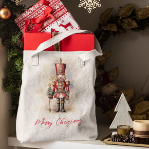 ヴィンテージくるみクラッカー&メリークリスマス トートバッグ