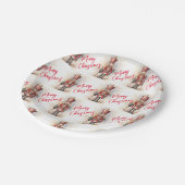 ヴィンテージくるみクラッカー&メリークリスマス ペーパープレート (アングル)