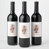 ヴィンテージくるみクラッカー&メリークリスマス ワインラベル (ボトル)