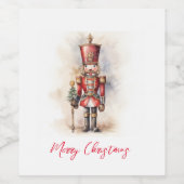 ヴィンテージくるみクラッカー&メリークリスマス ワインラベル (シングルラベル)