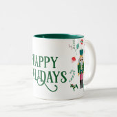 ヴィンテージくるみ割りクリスマスハッピーホリデー ツートーンマグカップ (正面右)