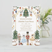 ヴィンテージくるみ割りクリスマスバプテスマ《キリスト教》洗礼式や命名式 招待状 (スタンド正面)