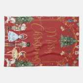 ヴィンテージくるみ割りフェスティバルメリークリスマス キッチンタオル (横)
