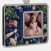 ヴィンテージくるみ割りベビー第1初めてのクリスマス写真 シルバープレートフレームオーナメント (右)