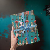 ヴィンテージくるみ割り兵士ティール(緑がかった色)ユニフォームクラシック ラッピングペーパー