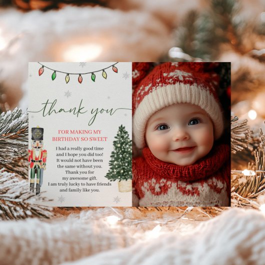 ヴィンテージくるみ割り写真サンキューカード 招待状