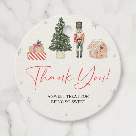 ヴィンテージくるみ割り冬のオネダーランドギフトラベル フェイバータグ (正面)