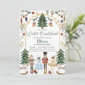 ヴィンテージくるみ割り冬オネダーランド1歳の誕生日 招待状 (スタンド正面)