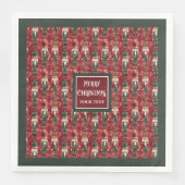 ヴィンテージくるみ割り器ブルゴーニュ深いグリーンナプキン (正面)