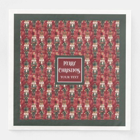 ヴィンテージくるみ割り器ブルゴーニュ深いグリーンナプキン (正面)