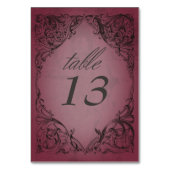 ヴィンテージこうもりはデスブルゴーニュ結婚ー テーブルナンバー (裏面)