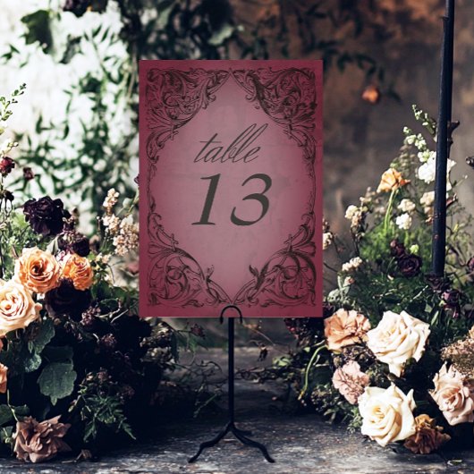 ヴィンテージこうもりはデスブルゴーニュ結婚ー テーブルナンバー